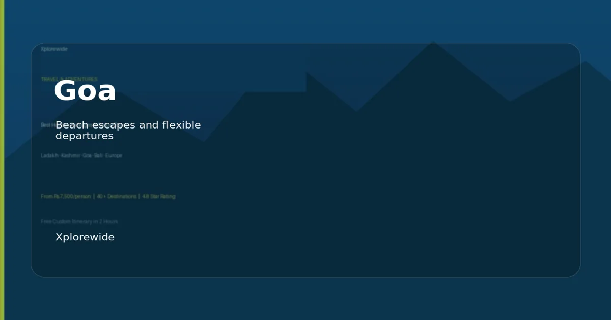 Goa tour packages from Delhi for couples, friends and family trips